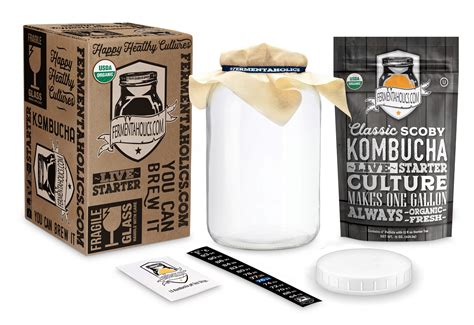 Buy Kombucha Essentials Kit - ORGANIC SCOBY - Brew kombucha at Home ...