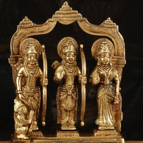 Brass Antique Ram Darbar Statue Rama Family Idol Religious Home Temple ...