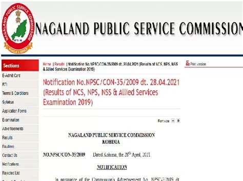 Nagaland PSC Result 2021: Check Roll No. Wise NPSC NCS NPS NSS & Allied ...