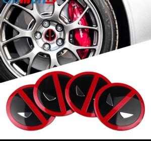 Auto MT 4pcs Deadpool Sign Emblem Car Wheel Center Hub Cap Caps Badge ...