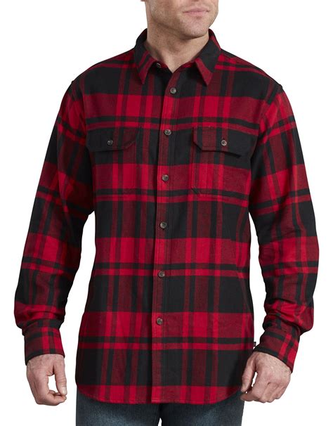 DIC-WL652 - Dickies Mens Heavyweight Long Sleeve Flannel Shirt