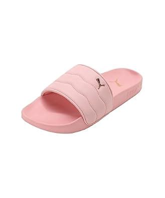 Buy Puma Womens Leadcat 2.0 Puffy Peach Smoothie-Metallic Gold Slide ...