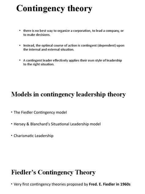 Contingency theory Overview 的图像结果