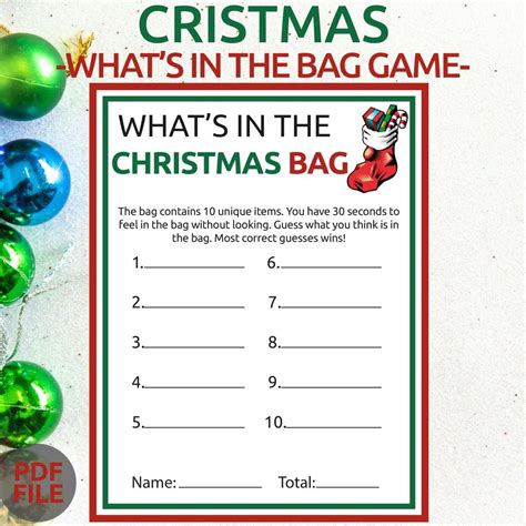 What s in the bag christmas game printable christmas game fun christmas ...