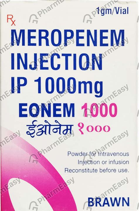 Buy Eonem 1 G Powder For Injection (1) Online at Flat 15% OFF | PharmEasy