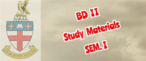 BD Second Year First Semester Study Materials • BD Serampore College