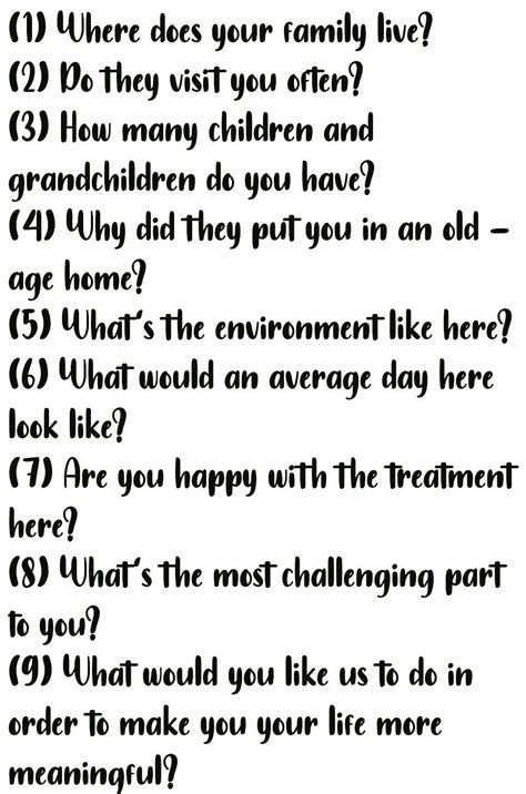 10 interview question of oldage home - Brainly.in