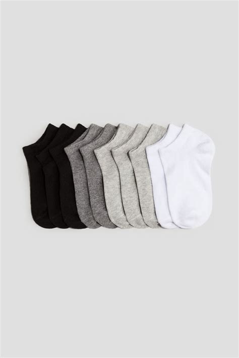 10-pack trainer socks - Light grey marl - Kids | H&M IN