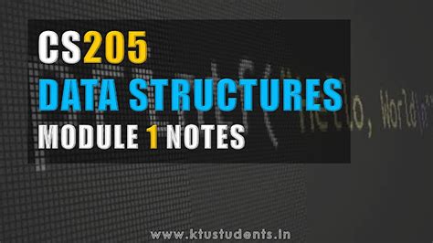 Data Structures CS205 Note-Module 1 | KTU Students - Engineering Notes ...