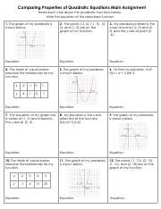 Image result for Comparing Quadratic Equations
