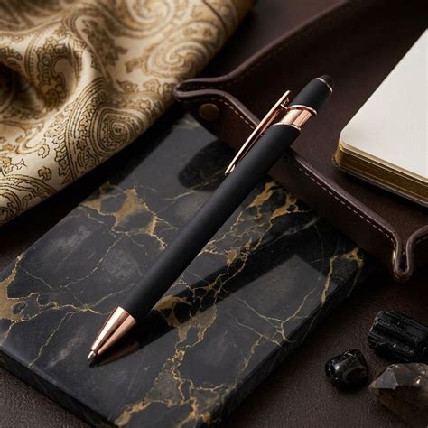 Stylus Black & Gold Premium Body Click Ball Pen with Box- Blue Ink (Pa ...