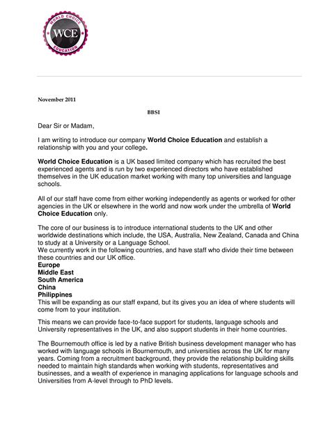 Image result for Formal Introduction Letter