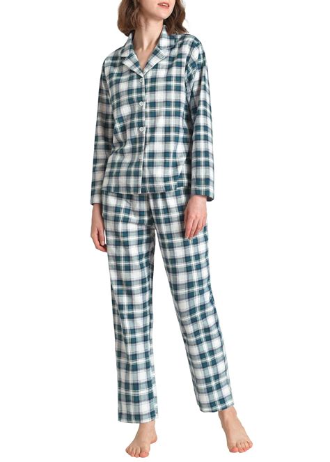 Women's Petite Flannel Pajama Set Soft Cotton Button Up PJs Set – Latuza