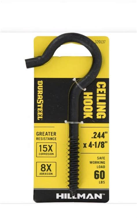 DuraSteel 0.125-in Black Steel Ceiling Hook 320137 at Lowes.com