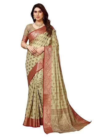 Buy SIRIL Women's Jacquard Art Silk Saree with Unstitched Blouse Piece ...