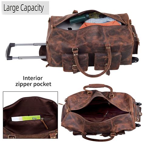 Denver Leather Wheely Duffle Bag for Men | DLC