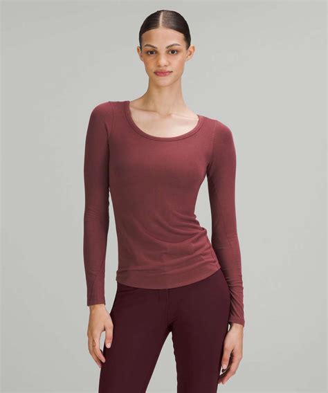 Lululemon Hold Tight Scoop Neck Long Sleeve Shirt - Smoky Red - lulu ...