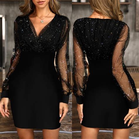 Black Overnight Dresses for Women, Polyester Dresses for Women 2024 ...