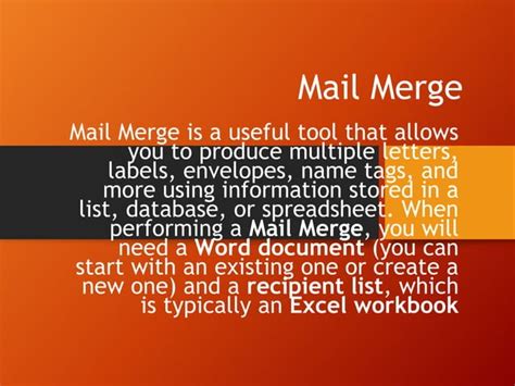 Image result for Basic Steps for Mail Merge