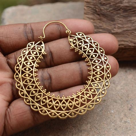 Big Gold Earrings, Large Hoop Earrings, Gold Plated Big Gold Hoops ...