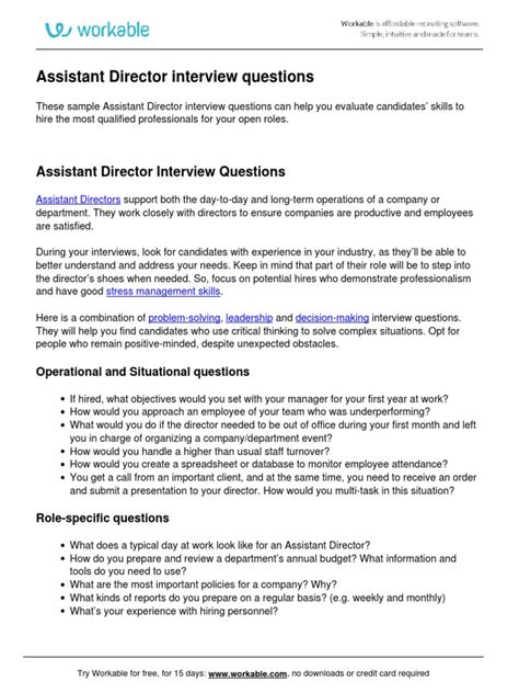 Image result for Director Interview Questions Form