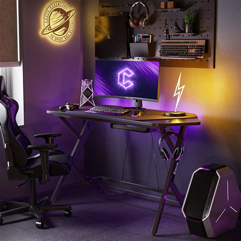Buy CubiCubi Luna Gaming Desk 47 inch Gamer Workstation, Home Computer ...