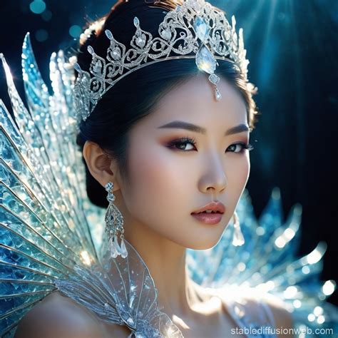 Asian Princess with Iridescent Scales and Aura | Stable Diffusion Online