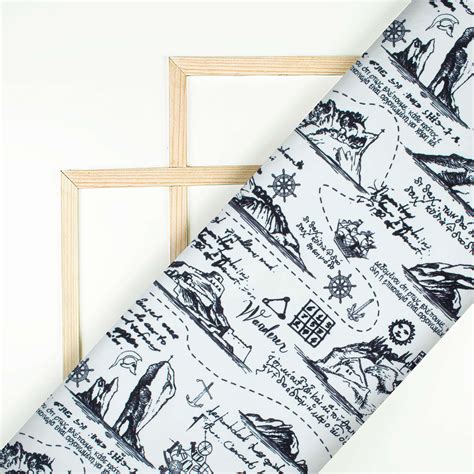 Black And White Bistro Pattern Digital Print Ultra Premium Butter Crep ...