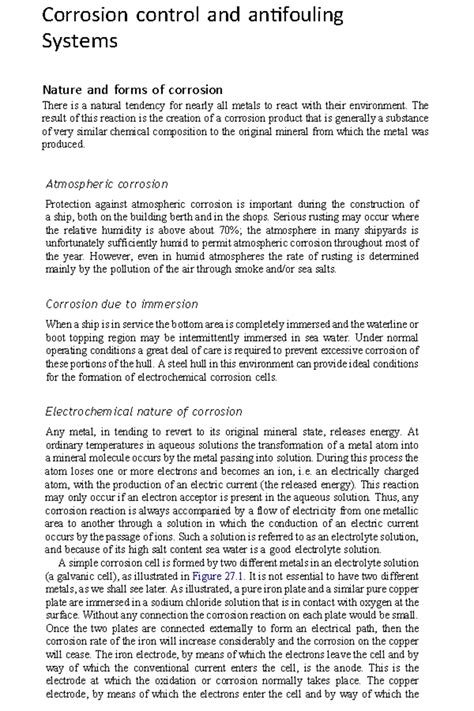 Corrosion control and antifouling - Corrosion control and an fouling ...