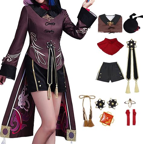 Buy VIVIKI Genshin Impact Game Hu Tao Cosplay Costume Halloween Costume ...