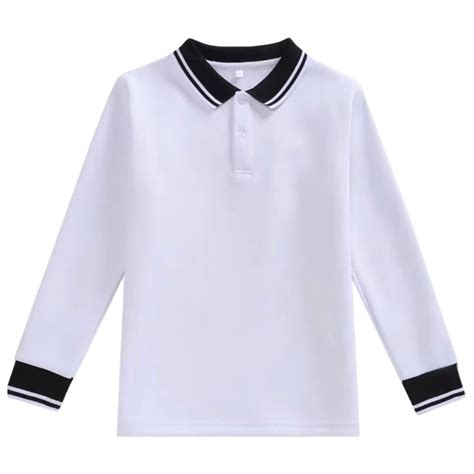 Boys' Polo Shirts Solid Long Sleeve Tops Boys Button Down Shirt Shirt ...