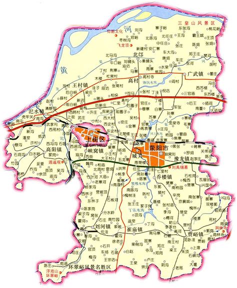 荥阳市高清地形地图