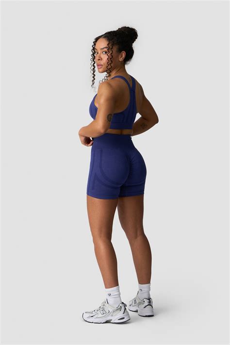 Rush Seamless Shorts Dark Slate Blue Melange | ICIW