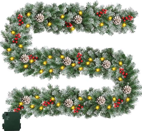Amazon.com: Christmas Garland with Lights - Lighted Xmas Garlands with ...