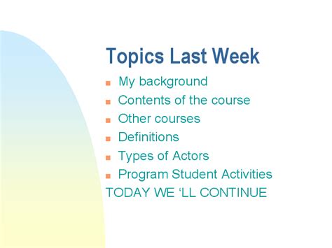 Image result for One Week Topic