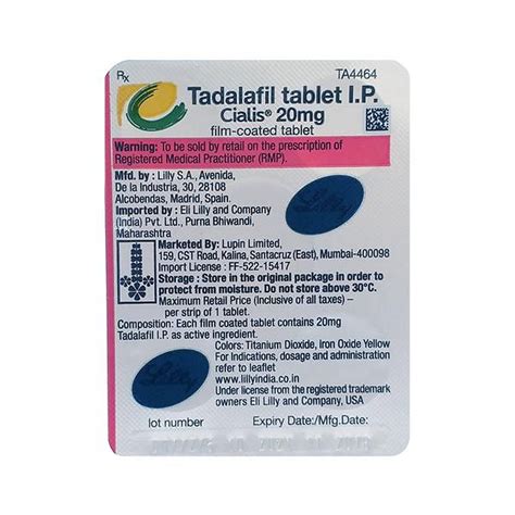 Cialis 20 Mg - Strip of 1 Tablet : Amazon.in: Health & Personal Care