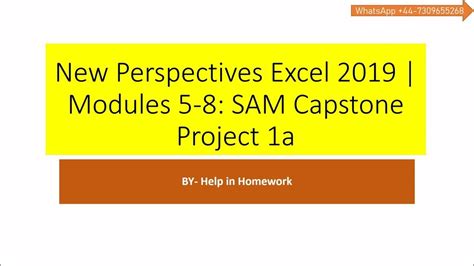 Illustrated Excel 2019 Module 1 4 Sam Capstone Project 1A 的图像结果