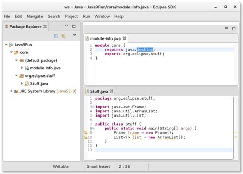 Modules Java Eclipse 的图像结果