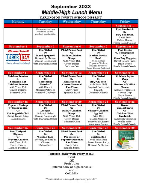 Hot Lunch Menu Elmbrook School District at Donna Casas blog