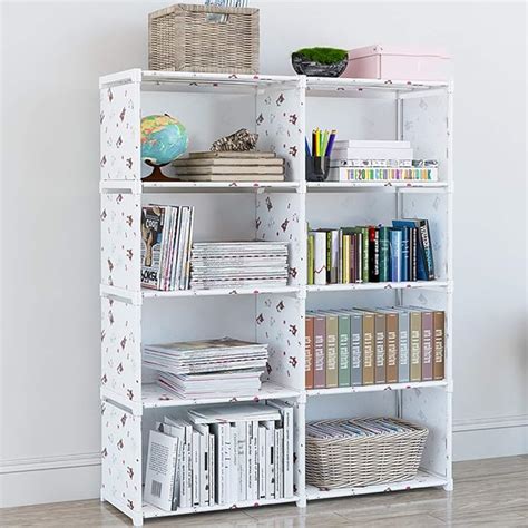 Buy Shelves 4 Tier DIY Bookcase, Open Organiser Closet Cabinet, 8 Cube ...