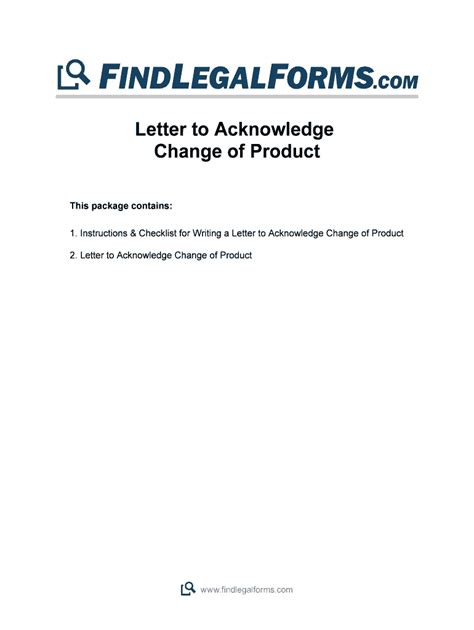 Fillable Online Letter to Acknowledge Change of Product Fax Email Print ...