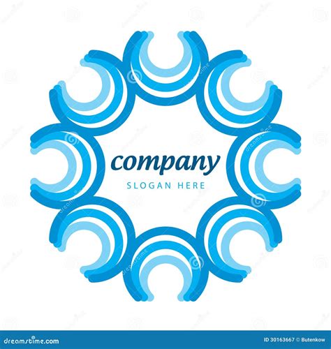 Logo blue semicircles stock vector. Illustration of wave - 30163667