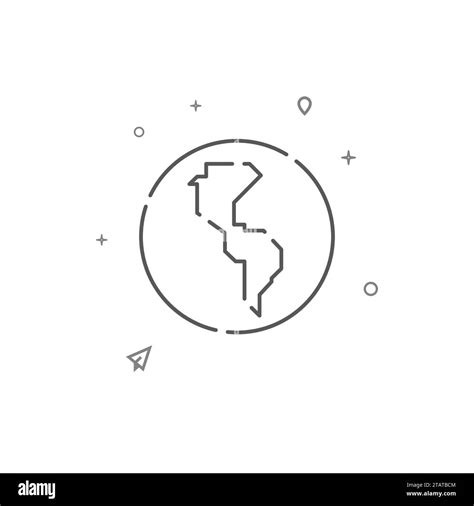Planet Earth, continents simple vector line icon. Symbol, pictogram ...