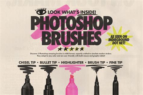 Markers Kit | Photoshop Brushes & 850+ PNG Scribbles | Indieground