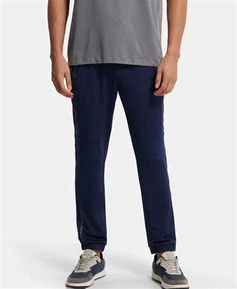 Buy Microfiber Elastane Stretch Jogger with Zipper Pockets and StayDry ...