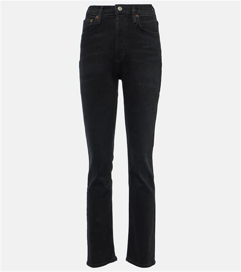 Freya high-rise slim jeans in black - Agolde | Mytheresa