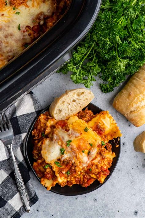 Crock Pot Lasagna with Ravioli - Slow Cooker Meals