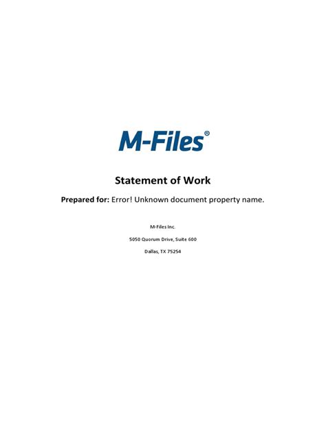 Statement of Work Template | PDF | Metadata | Project Management