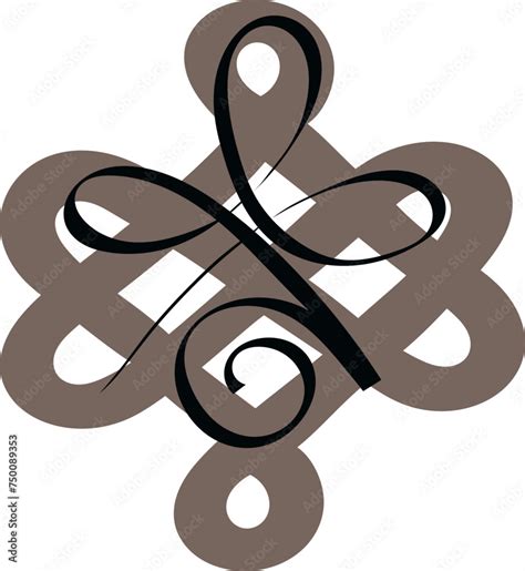 Vetor de Sanskrit symbol for unconditional love over the Eternal knot ...