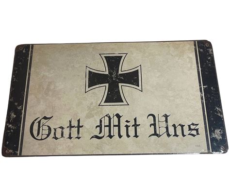 Vtg Metal Tin Sign Gott Mit Uns(god With Us) Auction